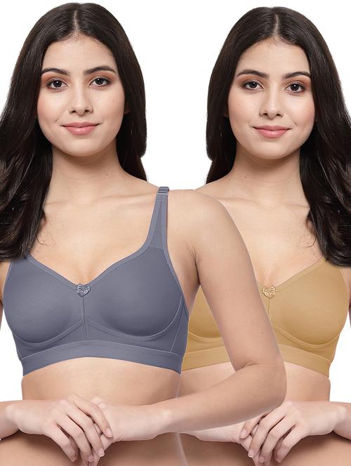 pack of 2 multi colored solid minimizer bra - 21268291 - Very Small Image - 1