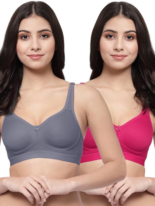 pack of 2 multi colored solid minimizer bra - 21268295 - Very Small Image - 1