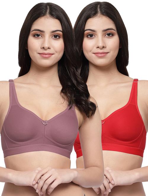 pack of 2 multi colored solid minimizer bra - 21268308 - Very Small Image - 1