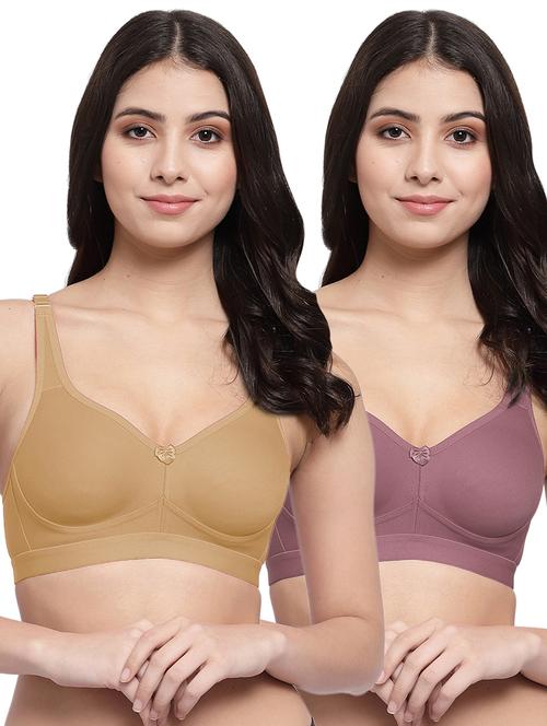 pack of 2 multi colored solid minimizer bra - 21268314 - Very Small Image - 1