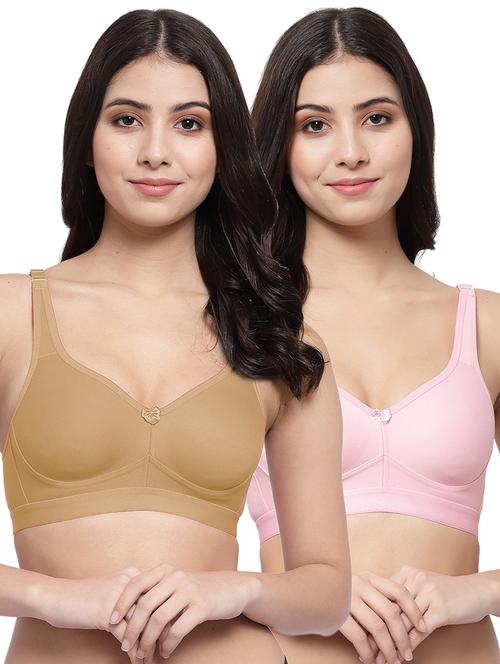 pack of 2 multi colored solid minimizer bra - 21268317 - Very Small Image - 1