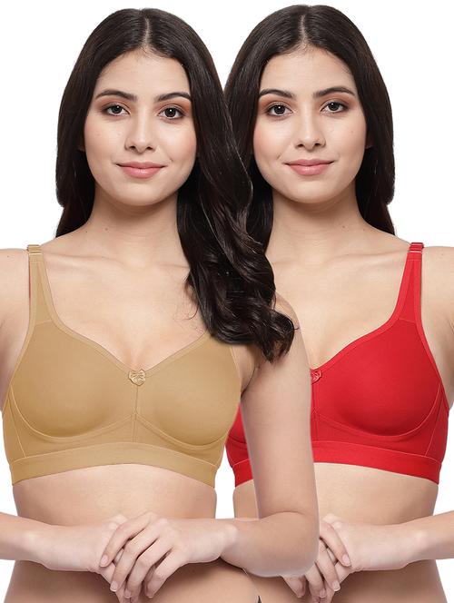 pack of 2 multi colored solid minimizer bra - 21268320 - Very Small Image - 1