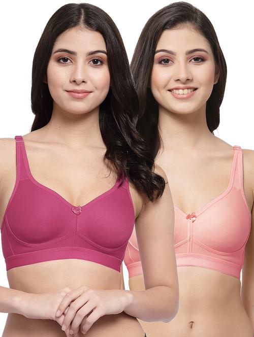 pack of 2 multi colored solid minimizer bra - 21268324 - Very Small Image - 1