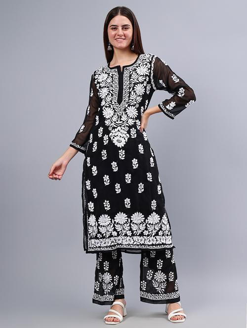 women embroidered kurta palazzo set - 21268338 - Very Small Image - 1