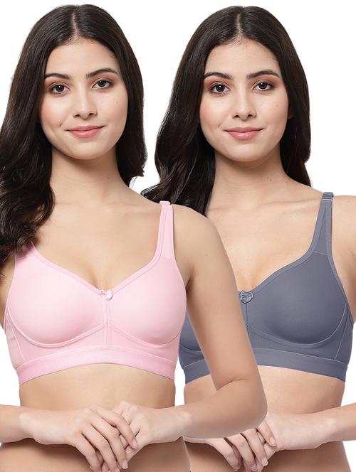 pack of 2 multi colored solid minimizer bra - 21268342 - Very Small Image - 1