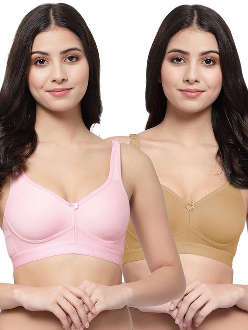 pack of 2 multi colored cotton minimizer bra - 21268344 - Very Small Image - 1