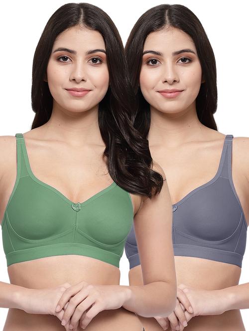 pack of 2 multi colored solid minimizer bra - 21268354 - Very Small Image - 1
