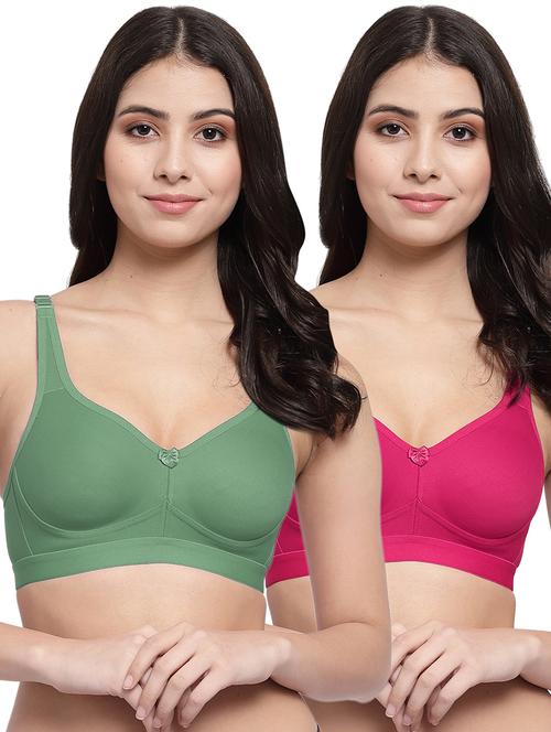 pack of 2 multi colored solid minimizer bra - 21268360 - Very Small Image - 1