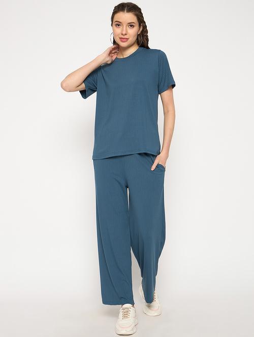 teal viscose top & pyjama nightwear set - 21268548 - Very Small Image - 1