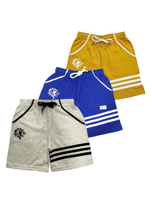 pack of 3 multi colored cotton blend shorts - 21268604 - Very Small Image - 1