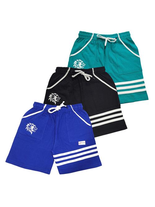 pack of 3 multi colored cotton blend shorts - 21268606 - Very Small Image - 1