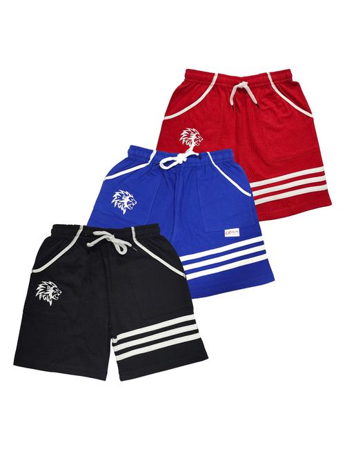 pack of 3 multi colored cotton blend shorts - 21268611 - Very Small Image - 1