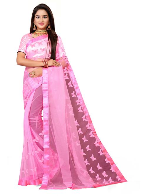 women pink embellished saree with blouse - 21270529 - Very Small Image - 1