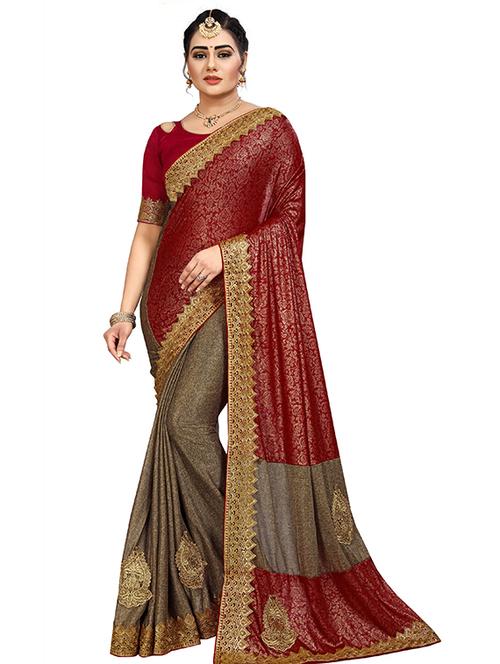 women self design embroidered saree - 21270574 - Very Small Image - 1