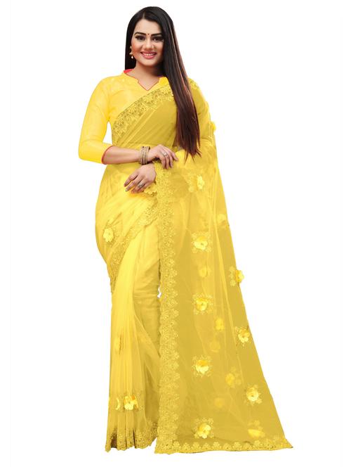 yellow ready to wear saree - 21270640 - Very Small Image - 1