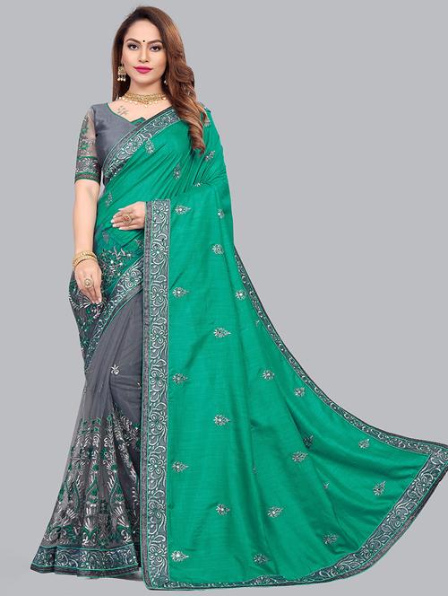 women self design embroidered saree - 21270668 - Very Small Image - 1