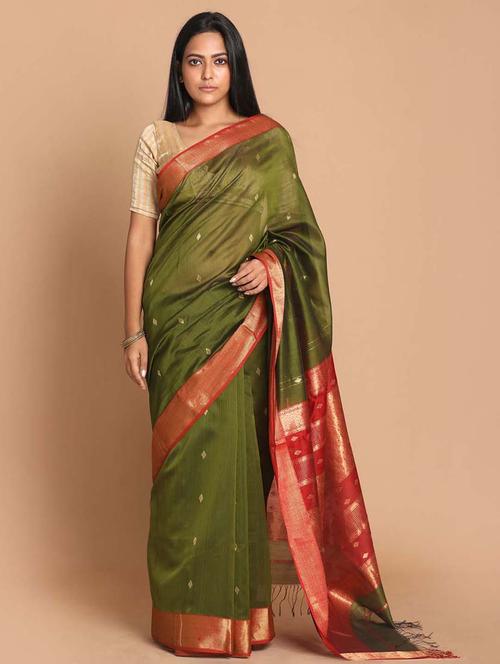olive maheshwari saree with blouse - 21271256 - Very Small Image - 1
