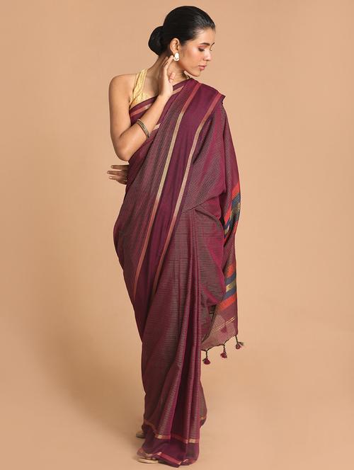 women cotton handloom saree - 21271660 - Very Small Image - 1