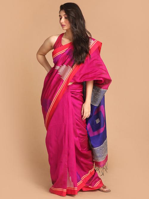 women self design handloom saree with blouse - 21271704 - Very Small Image - 1