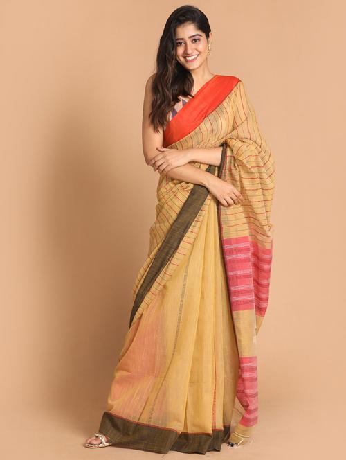 women cotton handloom saree - 21271709 - Very Small Image - 1