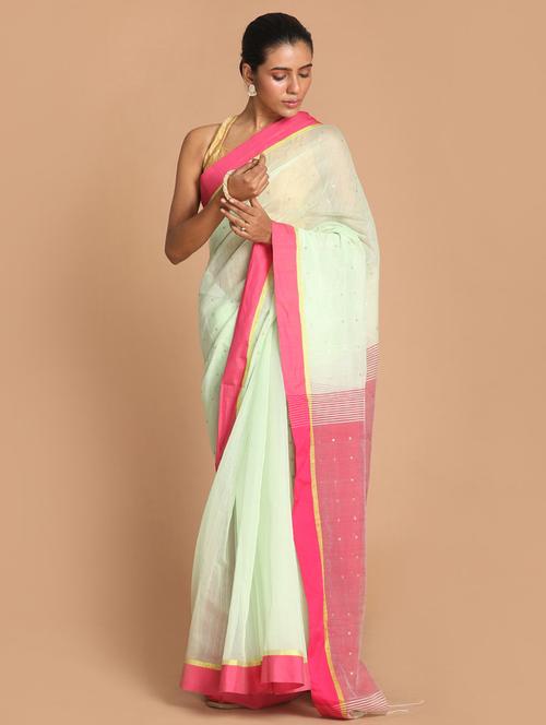 women cotton handloom saree with blouse - 21271756 - Very Small Image - 1