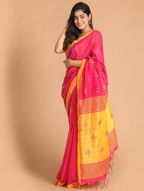 women cotton handloom saree with blouse - 21271795 - Very Small Image - 1