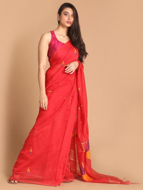 women cotton handloom saree with blouse - 21271800 - Very Small Image - 1
