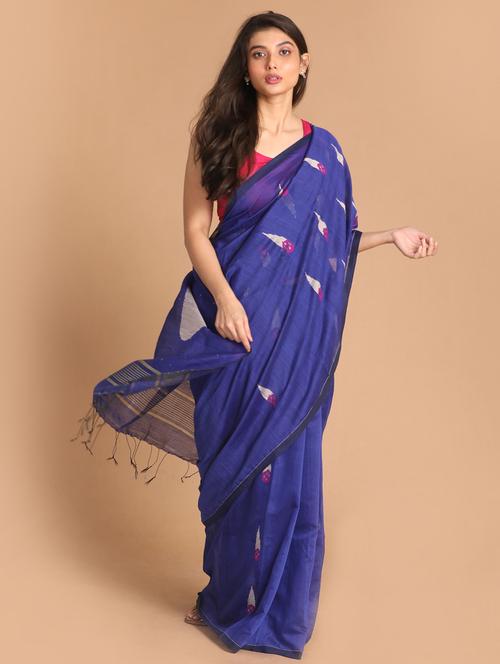 women cotton handloom saree with blouse - 21271802 - Very Small Image - 1
