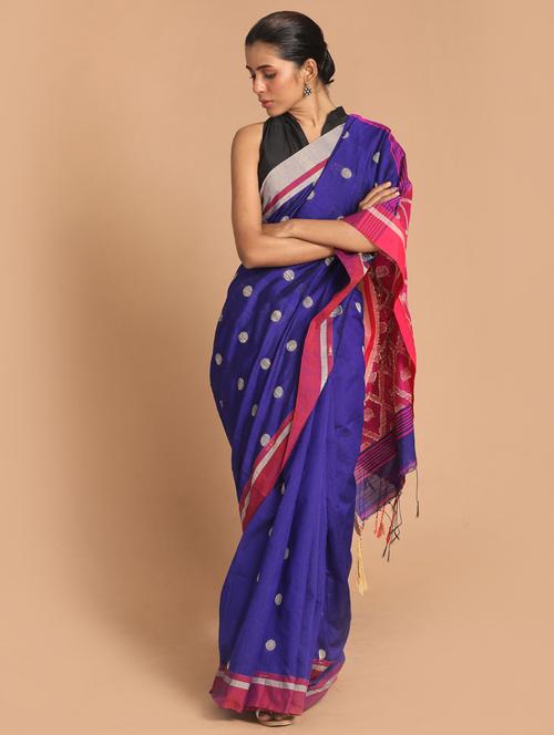 women cotton handloom saree with blouse - 21271819 - Very Small Image - 1