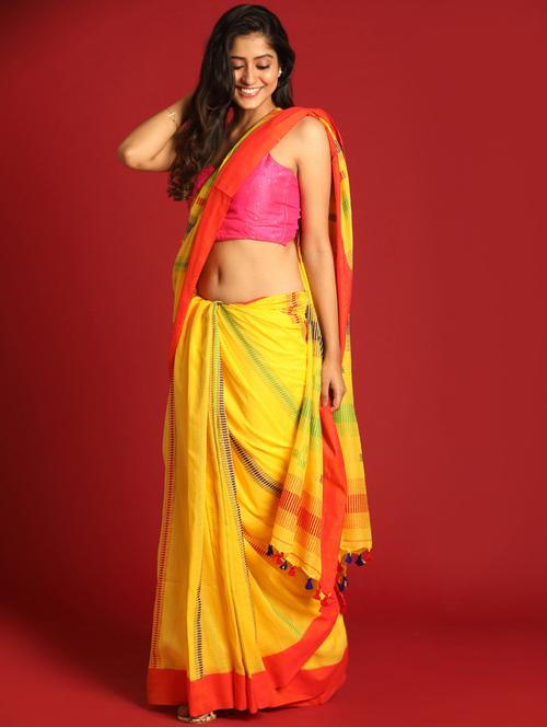 women cotton handloom saree - 21271854 - Very Small Image - 1