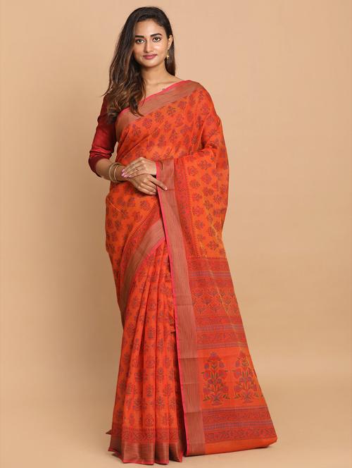 women floral printed saree with blouse - 21272071 - Very Small Image - 1