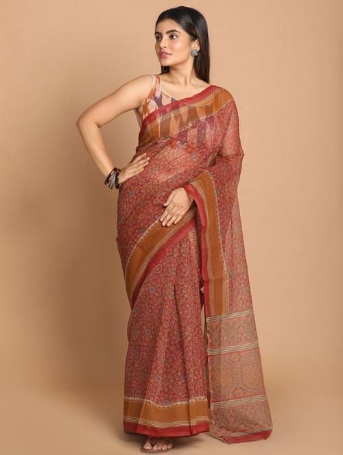women self design kota doria saree with blouse - 21272264 - Very Small Image - 1