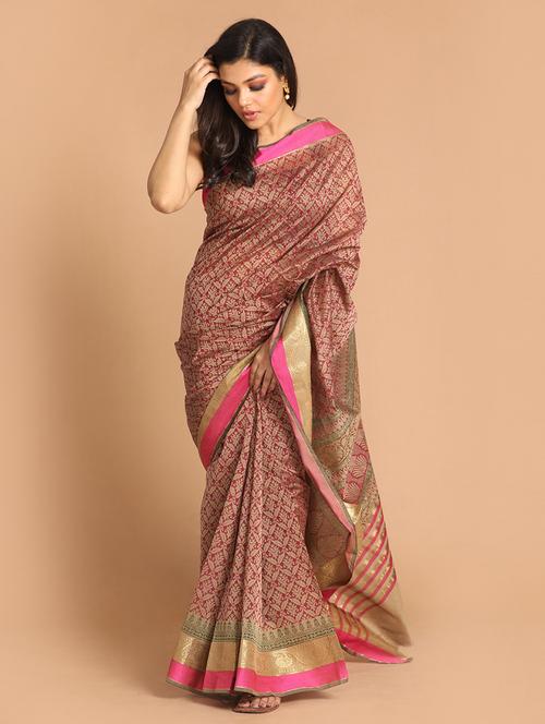 maroon gadwal saree - 21272486 - Very Small Image - 1