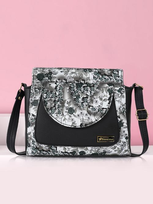 black leatherette (pu) sling bag - 21273701 - Very Small Image - 1
