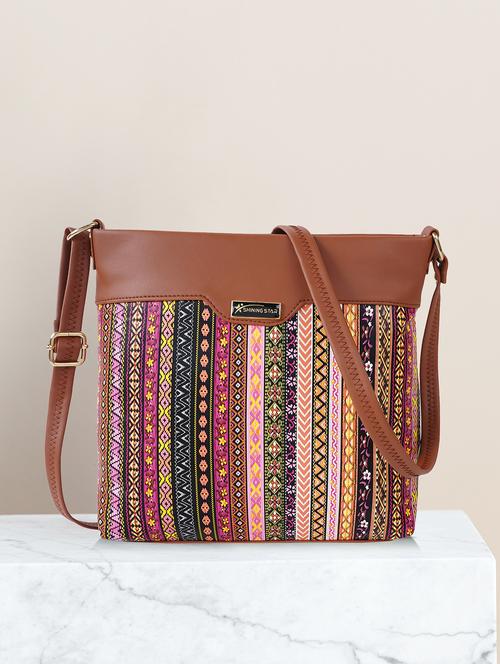 pink leatherette (pu) sling bag - 21273711 - Very Small Image - 1