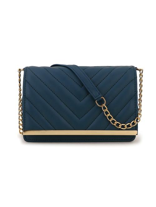blue leatherette (pu) sling bag - 21273712 - Very Small Image - 1