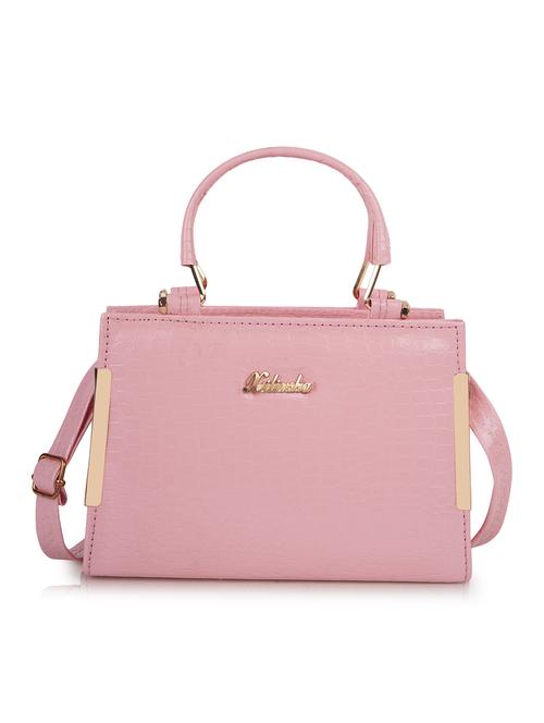 peach leatherette (pu) handbag - 21273735 - Very Small Image - 1