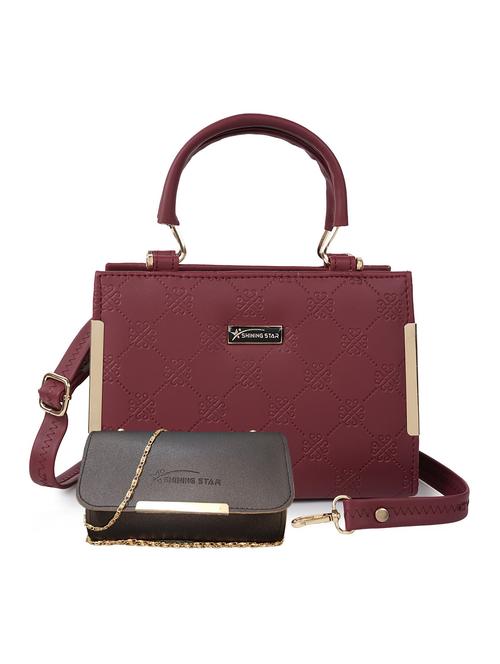 solid leatherette (pu) handbag - 21273761 - Very Small Image - 1