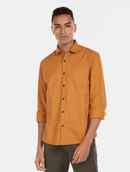 yellow cotton casual shirt - 21274255 - Very Small Image - 1
