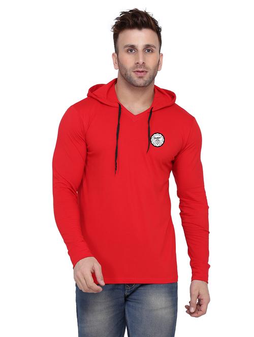 men plain hood neck t-shirt - 21274633 - Very Small Image - 1