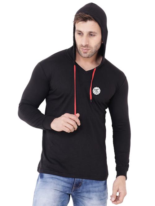 men plain hood neck t-shirt - 21274643 - Very Small Image - 1