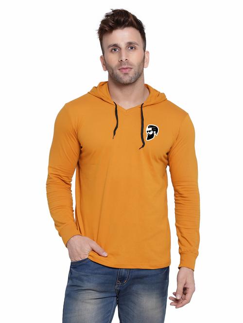 men plain hood neck t-shirt - 21274661 - Very Small Image - 1