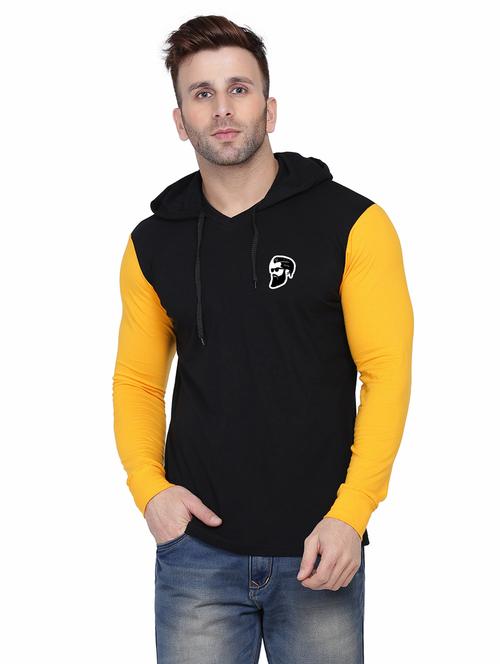 men color block hood neck t-shirt - 21274666 - Very Small Image - 1
