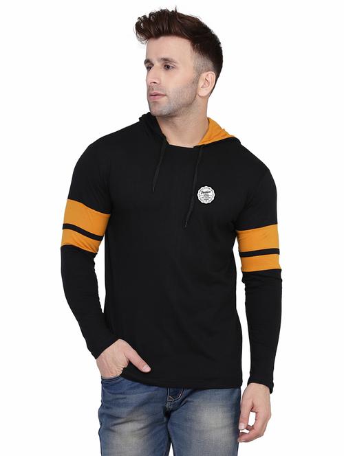 men color block hood neck t-shirt - 21274682 - Very Small Image - 1
