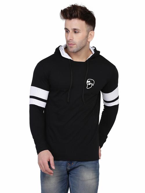 men color block hood neck t-shirt - 21274699 - Very Small Image - 1