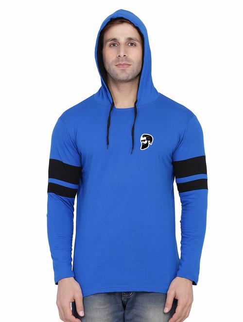 men color block hood neck t-shirt - 21274705 - Very Small Image - 1
