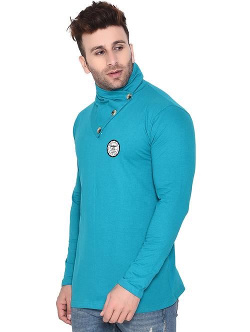 men plain high neck t-shirt - 21274938 - Very Small Image - 1