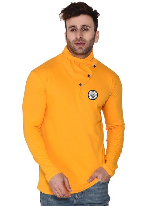 men plain high neck t-shirt - 21274955 - Very Small Image - 1