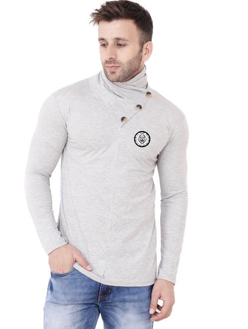 men plain high neck t-shirt - 21274958 - Very Small Image - 1