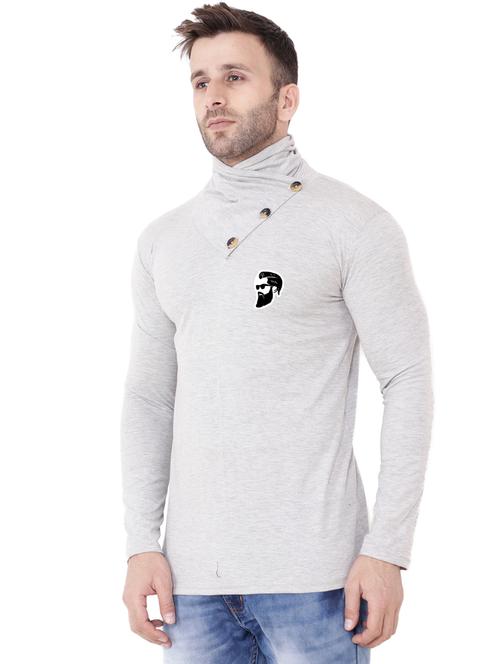 men plain high neck t-shirt - 21274969 - Very Small Image - 1